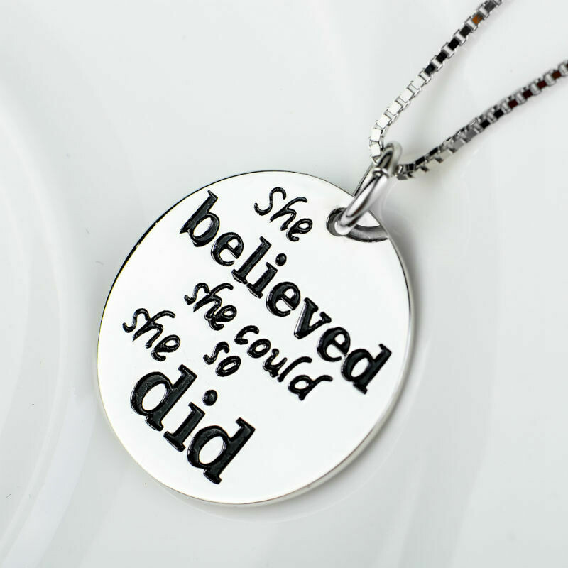 All Sterling She Believed She Could So She Did Necklace