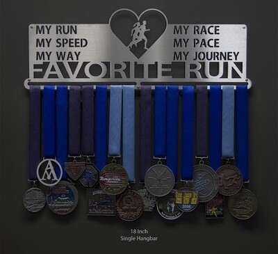 Favorite Run My Race My Pace Heart Medal Display