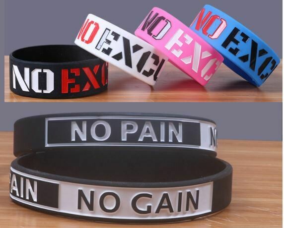 FREE! NO PAIN NO GAIN Silicone Bracelets NO EXCUSES
