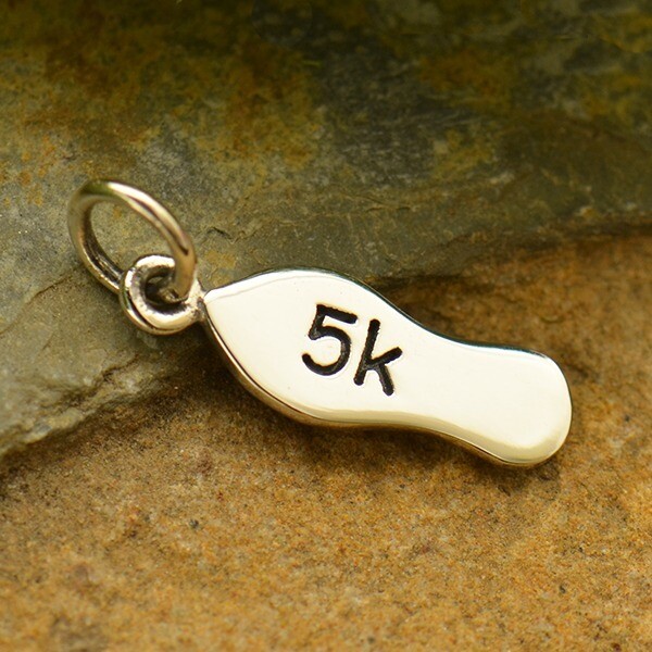 Sterling Silver 5K Running Shoe Charm Necklace