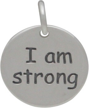Sterling Silver Charm Necklace I am Strong