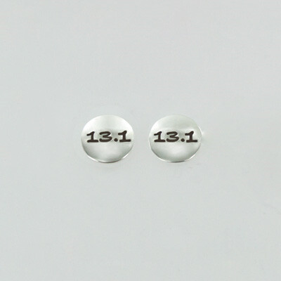 Sterling Silver 13.1 Running Distance Earrings