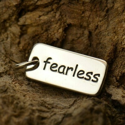 Sterling Silver Word Charm - Fearless