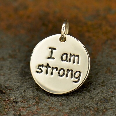 Sterling Silver Charm Necklace I am Strong