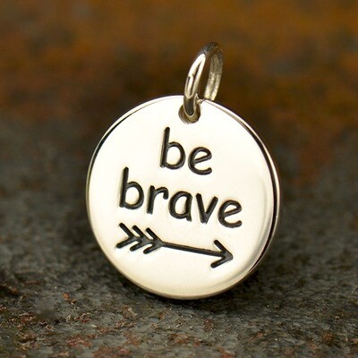 Sterling Silver Charm Necklace Be Brave
