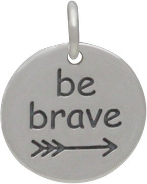 Sterling Silver Charm Necklace Be Brave