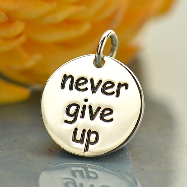 Sterling Silver Never Give Up Necklace