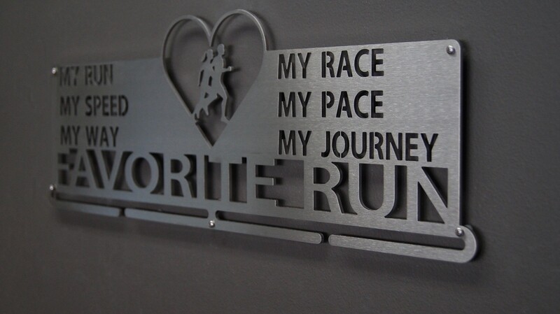 Favorite Run My Race My Pace Heart Medal Display