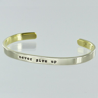 Inspirational Stackable Mantra Cuff Bracelet Adjustable