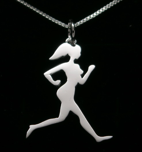 Sterling Silver Runner Girl Silhouette Necklace