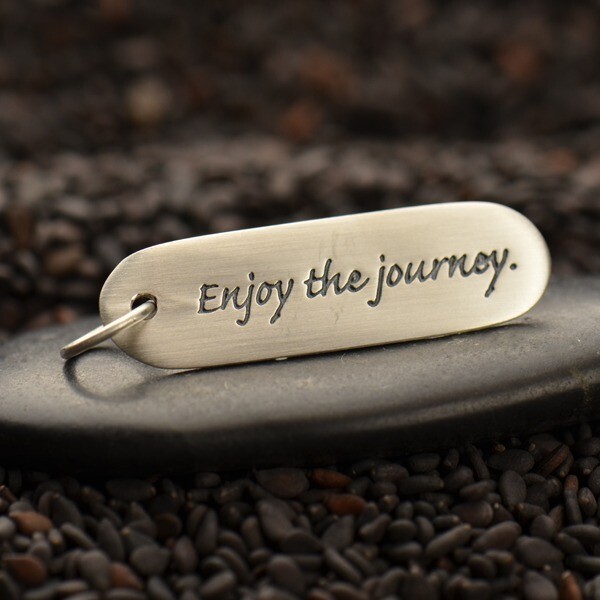 Sterling Silver Quote Charm - Enjoy the journey