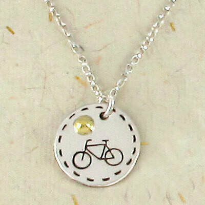 Bicycle Charm Necklace on 18&quot; Sterling Silver Chain