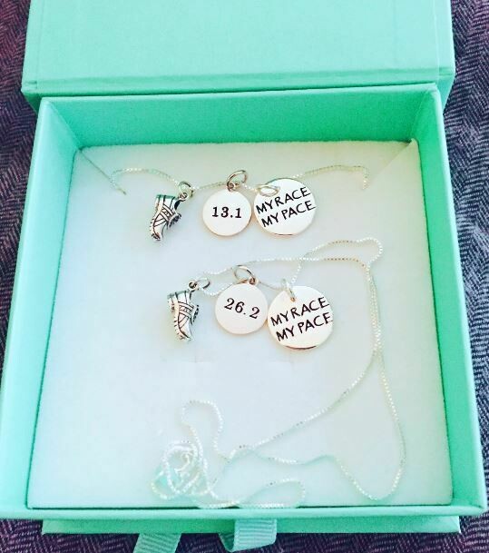 All Sterling Silver My Race My Pace 13.1/26.2/5K/10K Running Shoe Trios