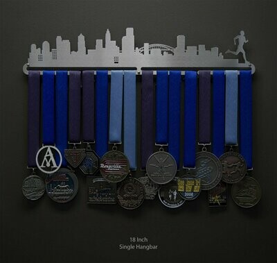 Cityscape Medal Display - Male Runner