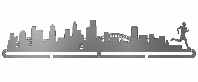 Cityscape Medal Display - Male Runner