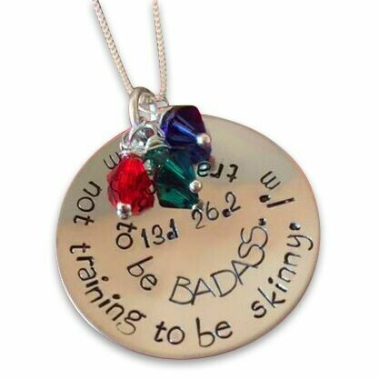 13.1 26.2 I’m not training to be skinny, I’m training to be BADASS Necklace