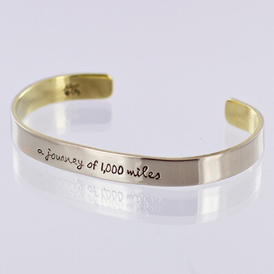 Cuff Bracelet - A Journey of 1,000 Miles Begins With A Single Step