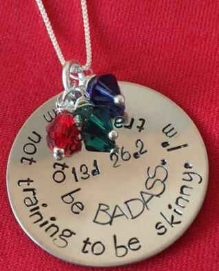 13.1 26.2 I’m not training to be skinny, I’m training to be BADASS Necklace