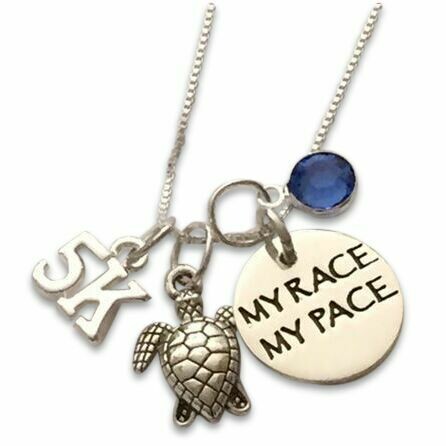 MY RACE MY PACE 5K Charms Necklaces