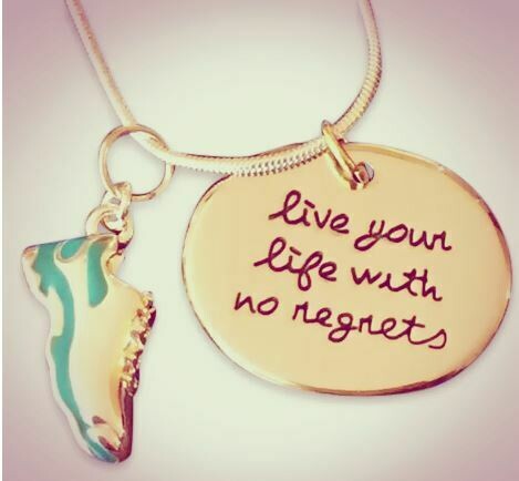 Live Life with No Regrets Running Necklace