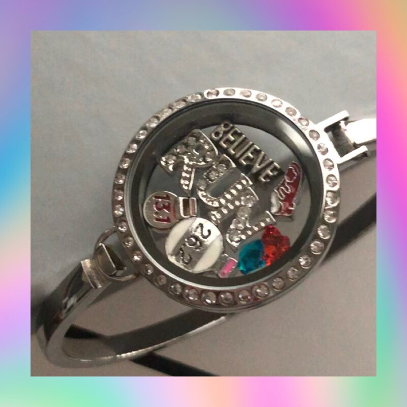 Believe Run 13.1 26.2 Locket Bracelet