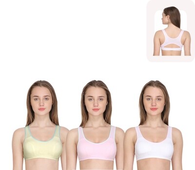 Clothonics Woemen&#39;s Padded Sports Bra - Pack of 3