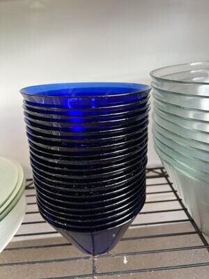 Small Tapered Blue Glass salad bowls