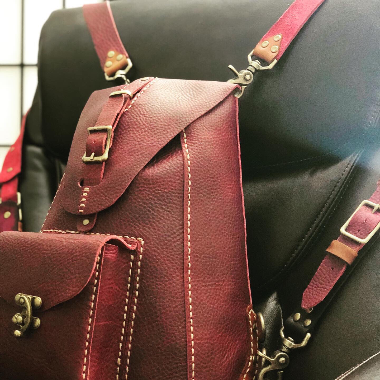 (On sale) Kodiak Purple Leather Backpack (In Stock)