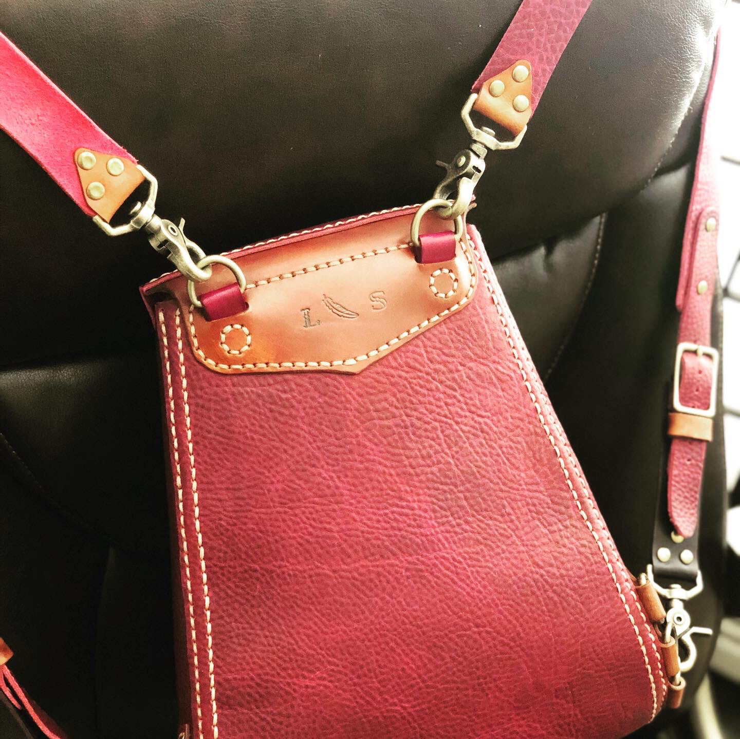 (On sale) Kodiak Purple Leather Backpack (In Stock)