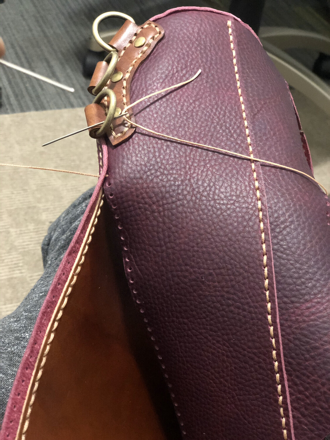(On sale) Kodiak Purple Leather Backpack (In Stock)
