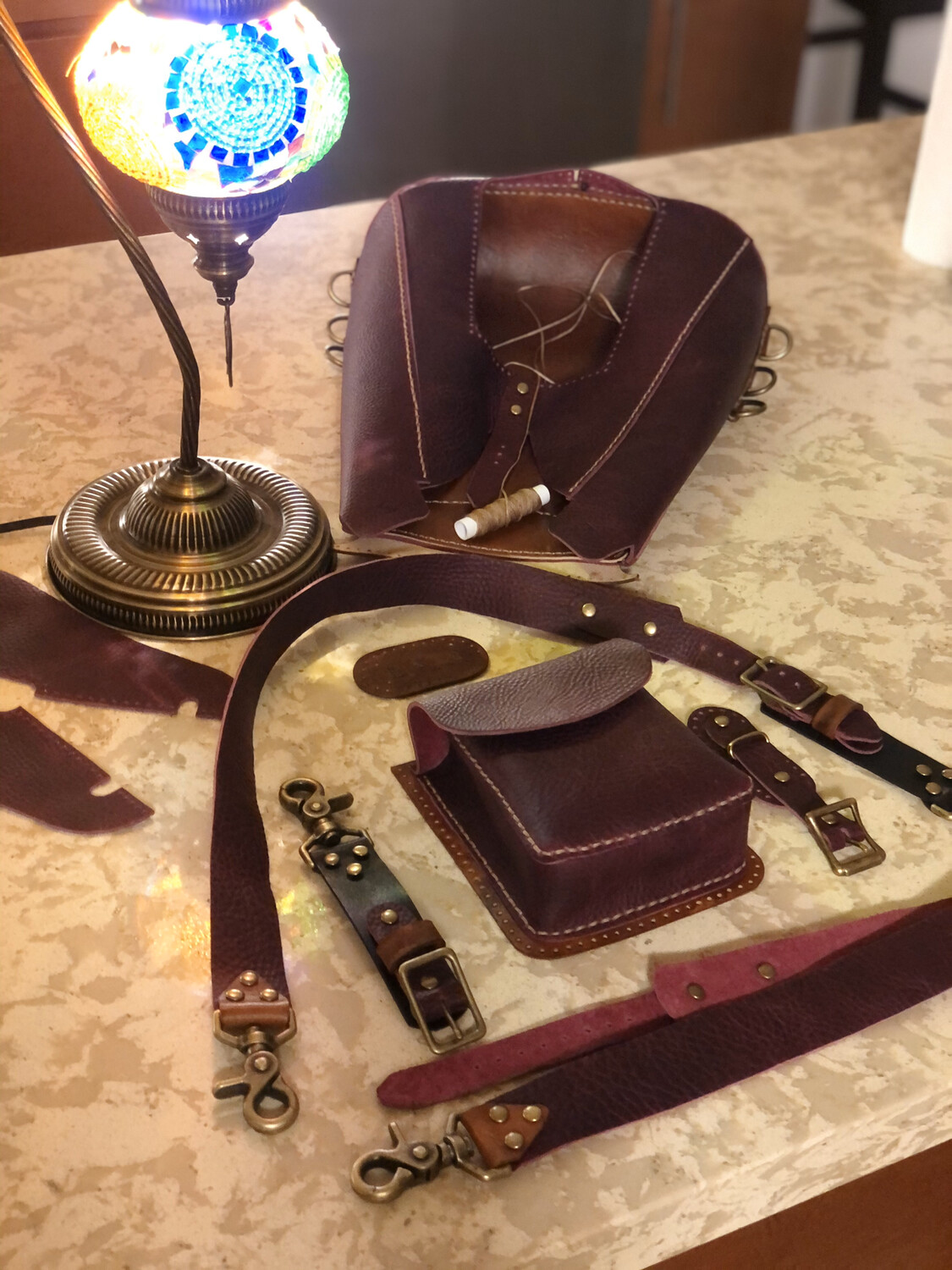 (On sale) Kodiak Purple Leather Backpack (In Stock)