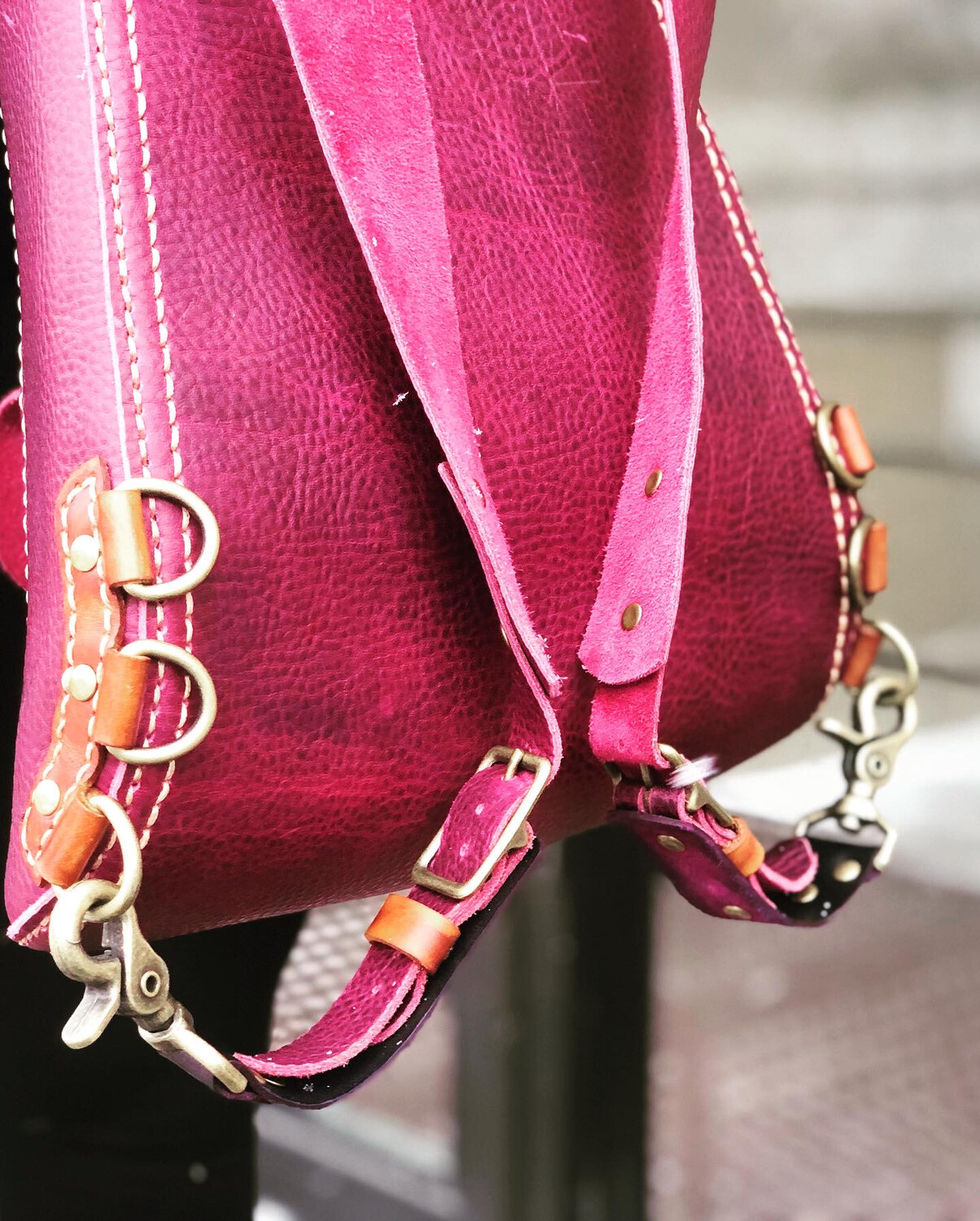 (On sale) Kodiak Purple Leather Backpack (In Stock)