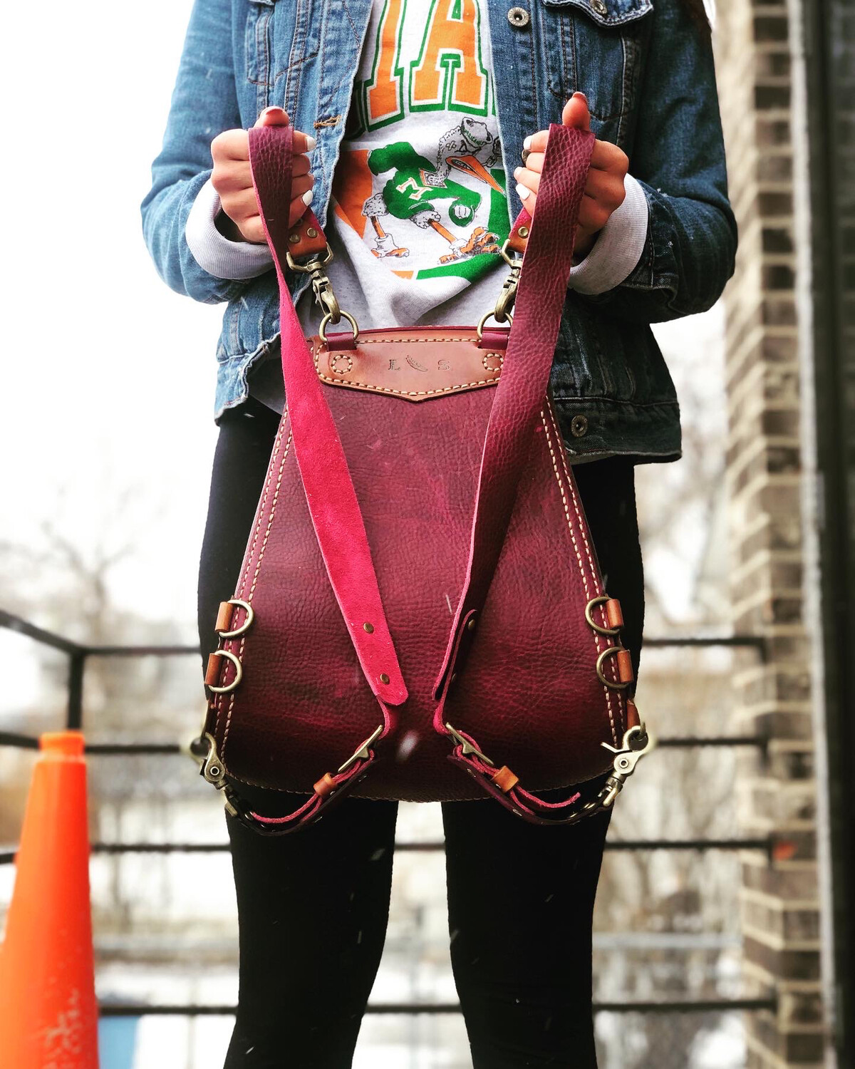 (On sale) Kodiak Purple Leather Backpack (In Stock)