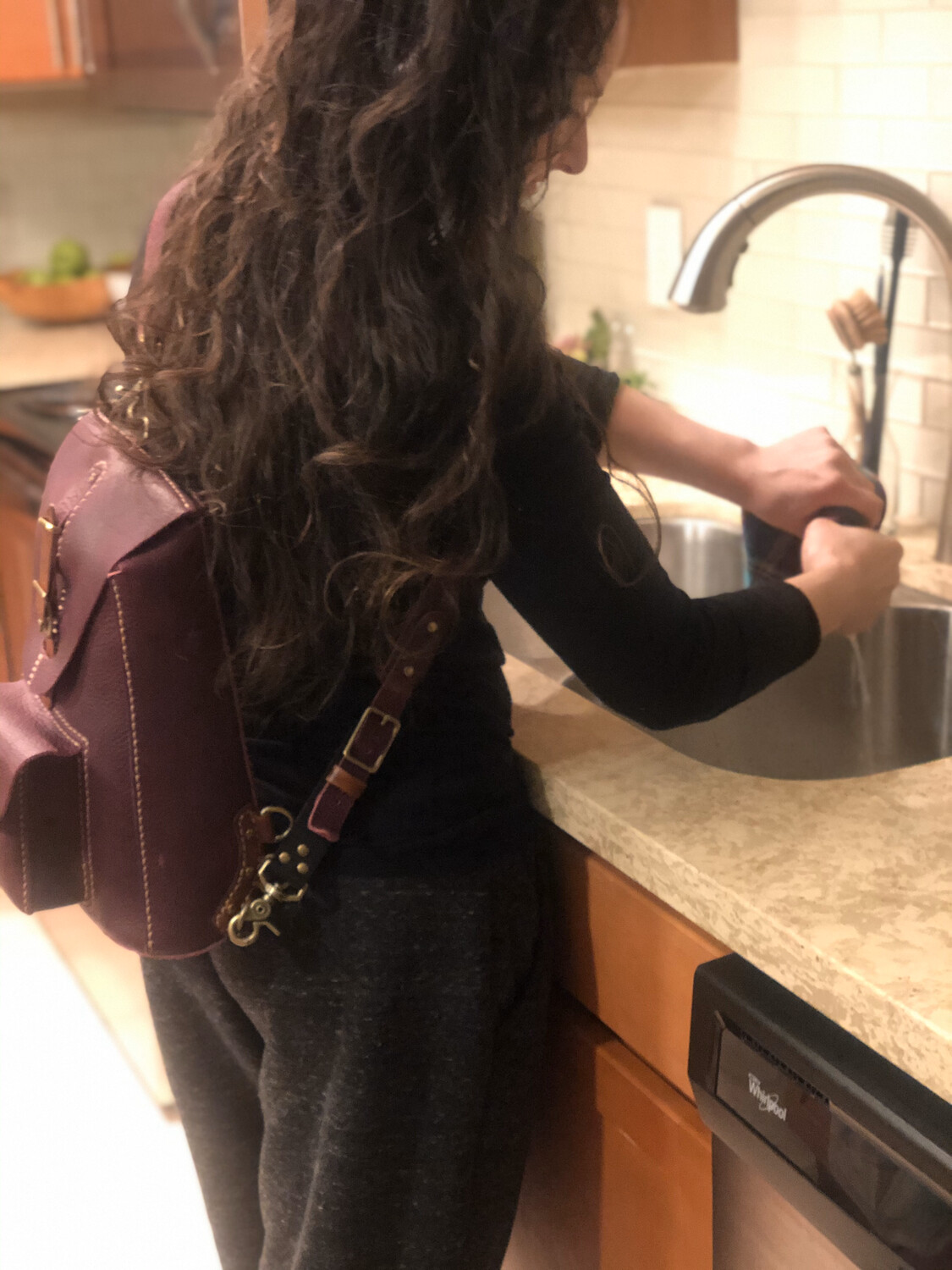 (On sale) Kodiak Purple Leather Backpack (In Stock)