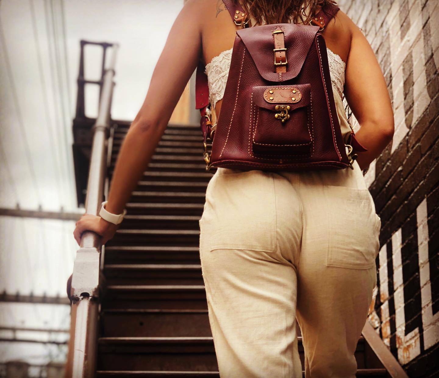 (On sale) Kodiak Purple Leather Backpack (In Stock)