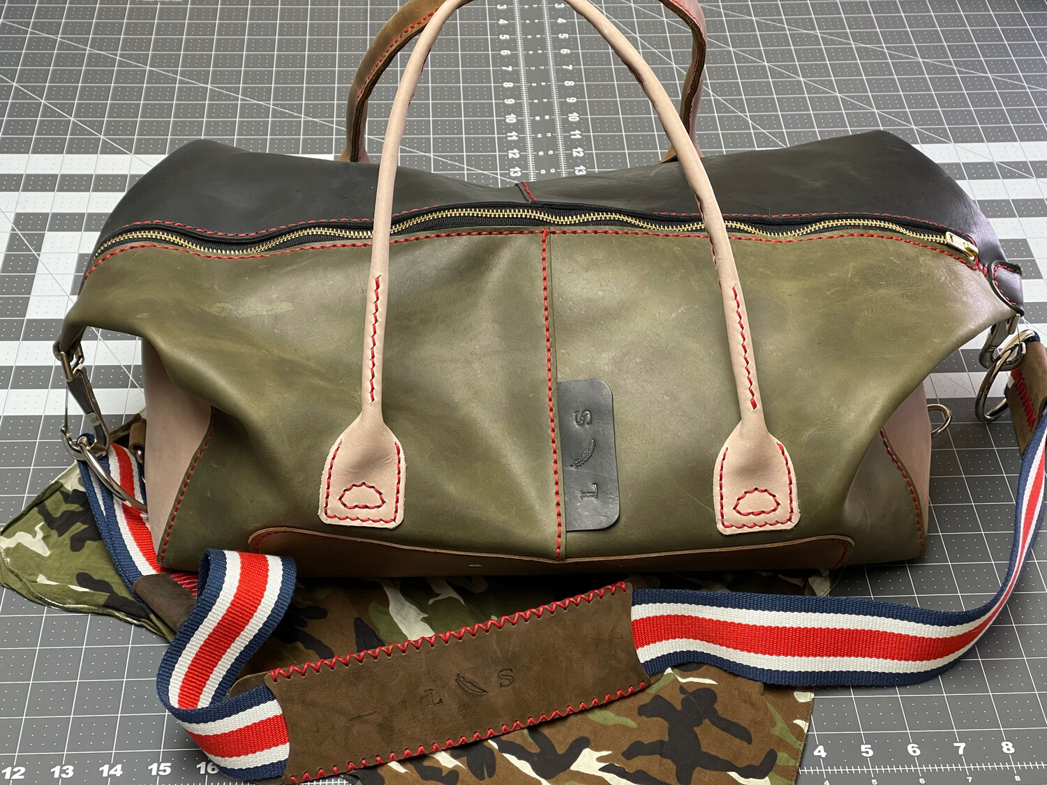Camouflage Leather Duffle Bag (Mission 22)