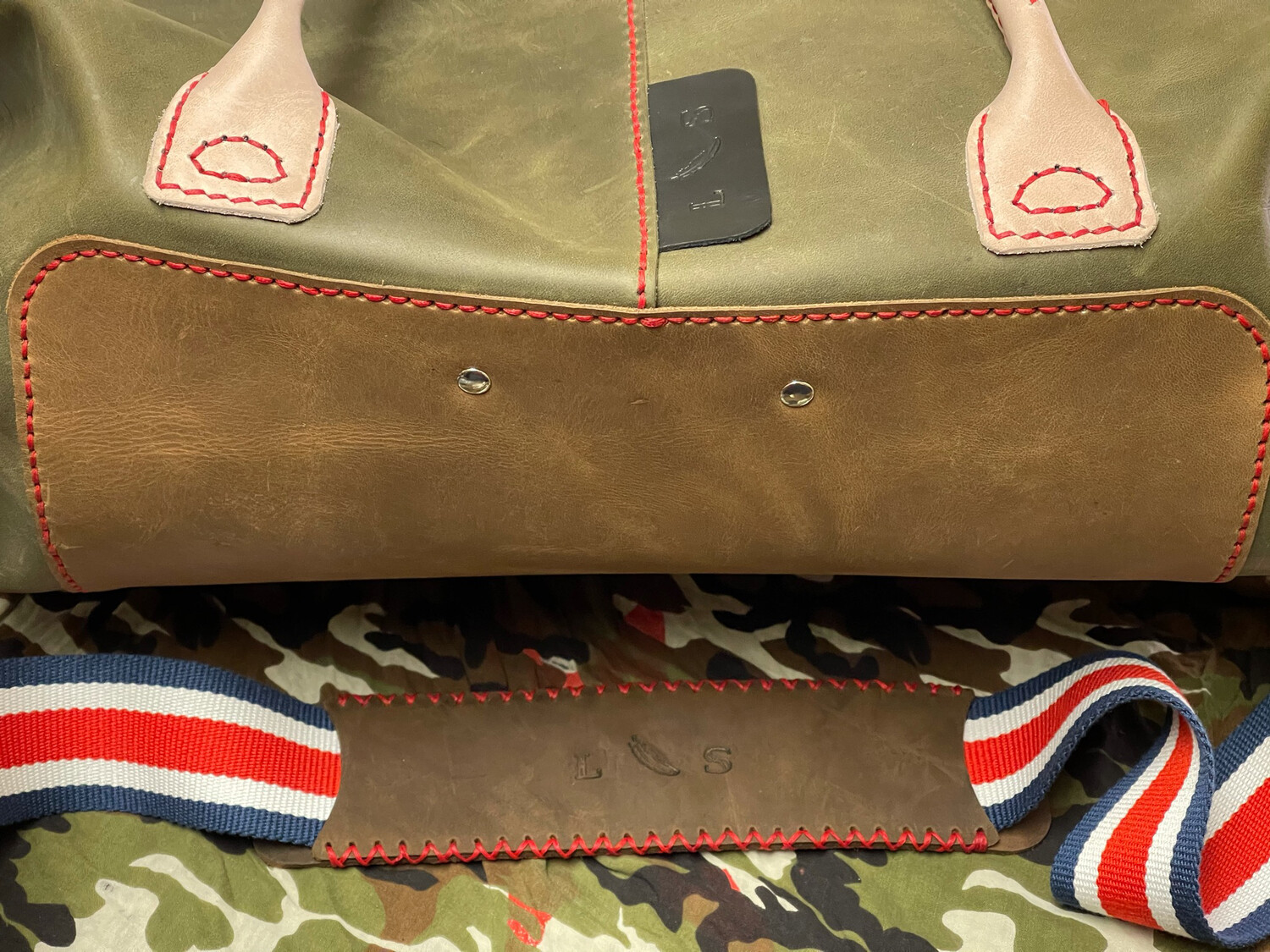 Camouflage Leather Duffle Bag (Mission 22)