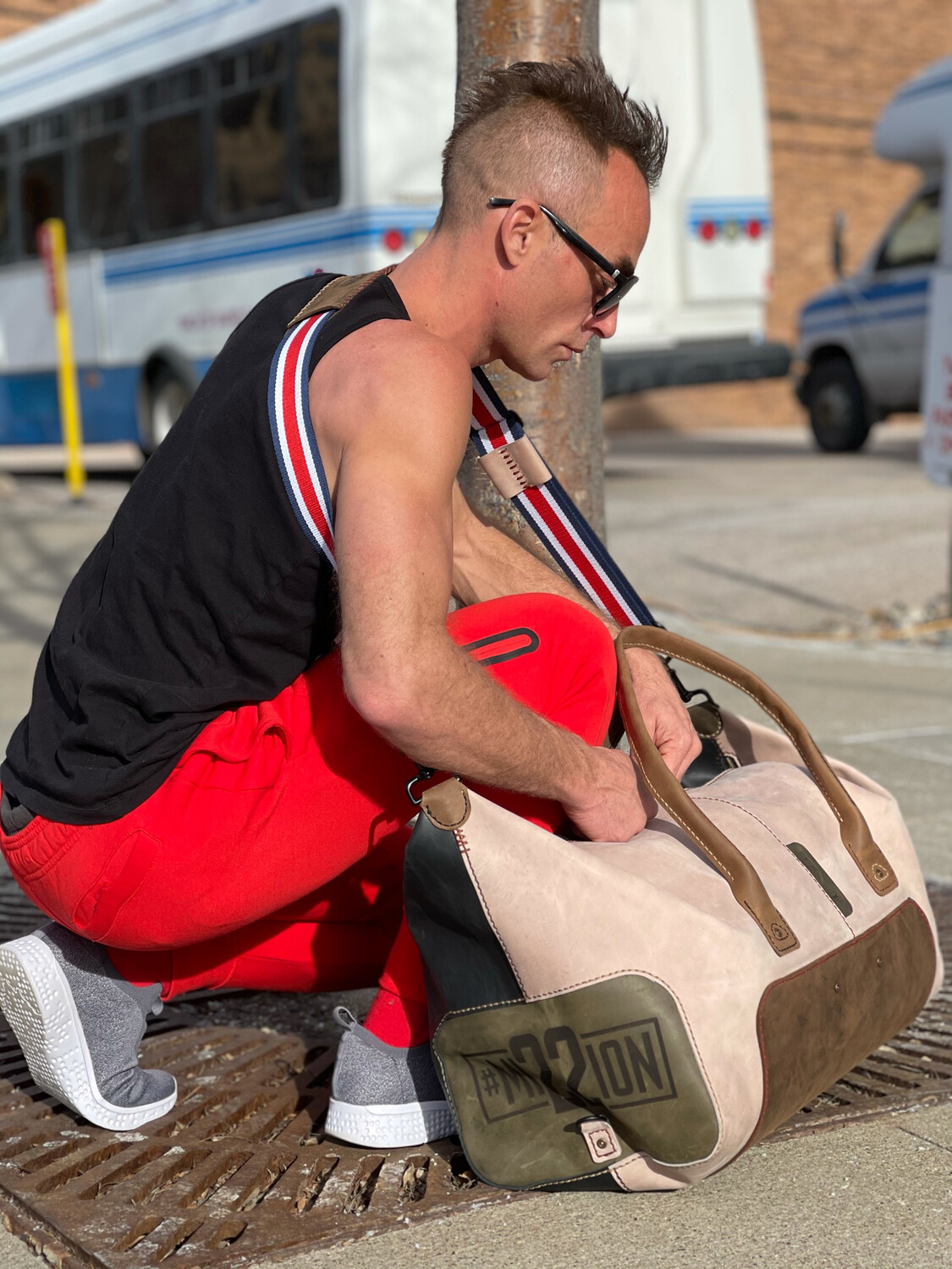 Camouflage Leather Duffle Bag (Mission 22)