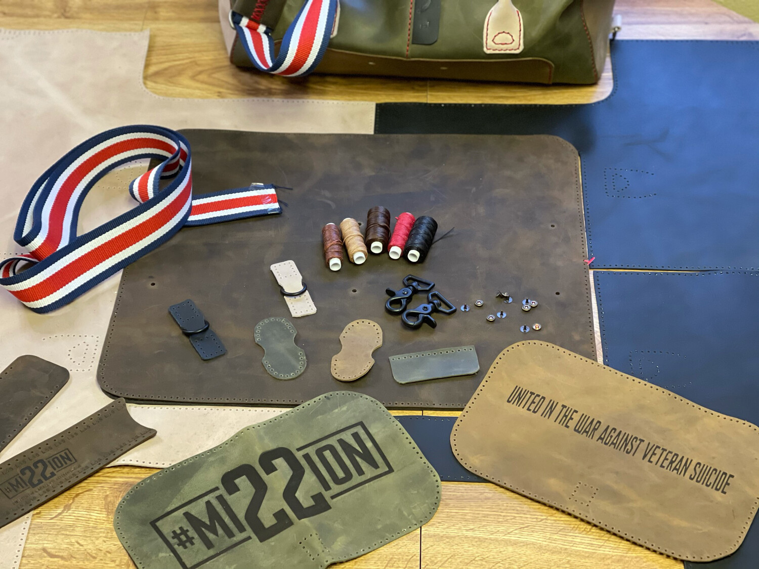 Camouflage Leather Duffle Bag (Mission 22)