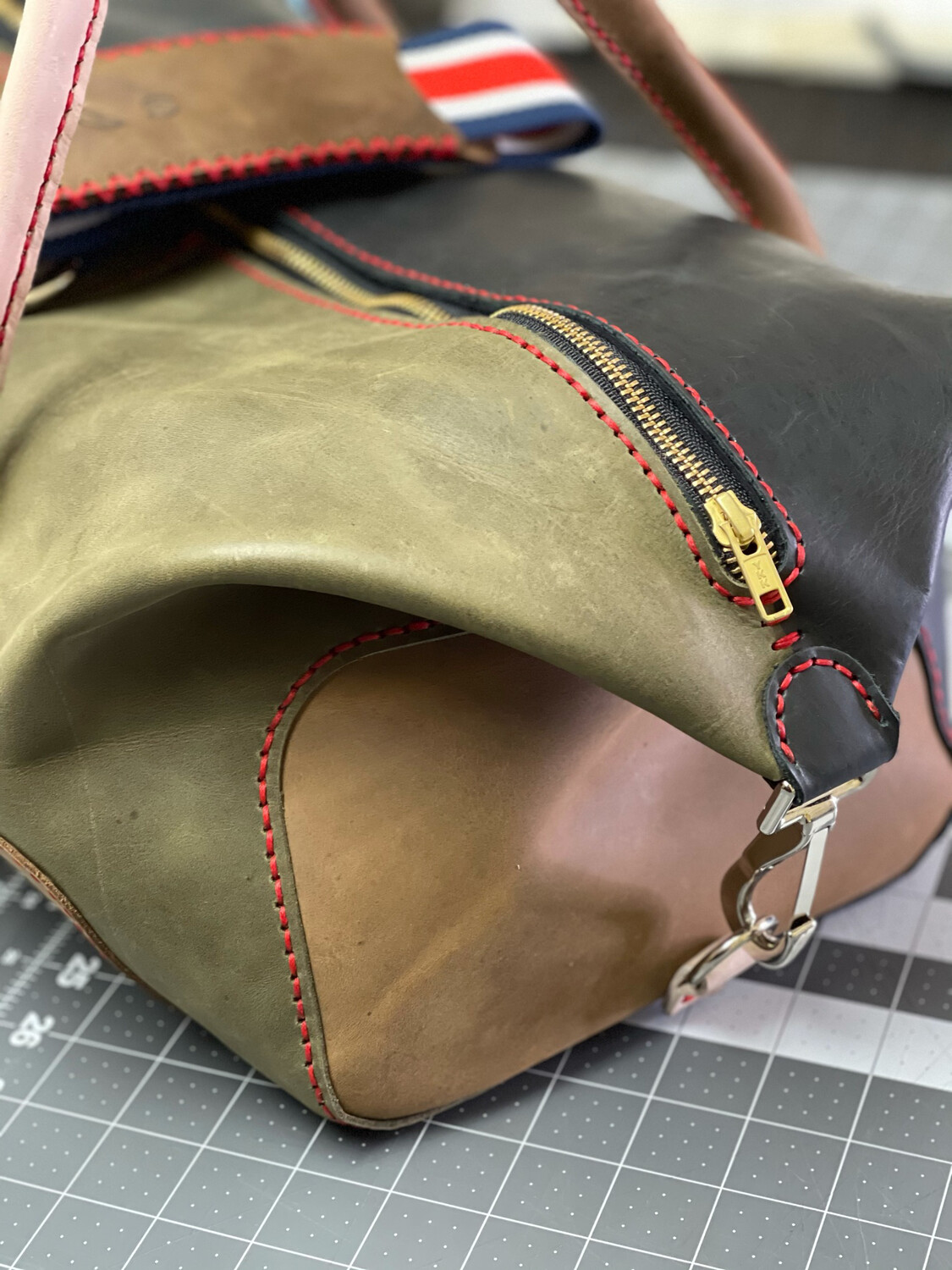 Camouflage Leather Duffle Bag (Mission 22)