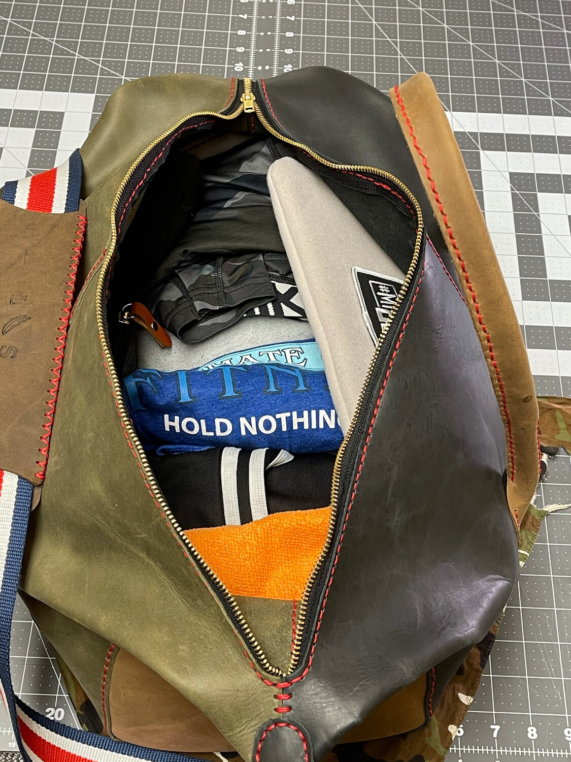 Camouflage Leather Duffle Bag (Mission 22)