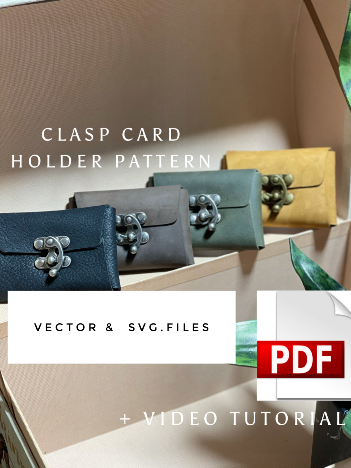 CLASP CARD HOLDER (25% Off) LEATHER PATTERN.SVG.VECTOR.PDF FILES