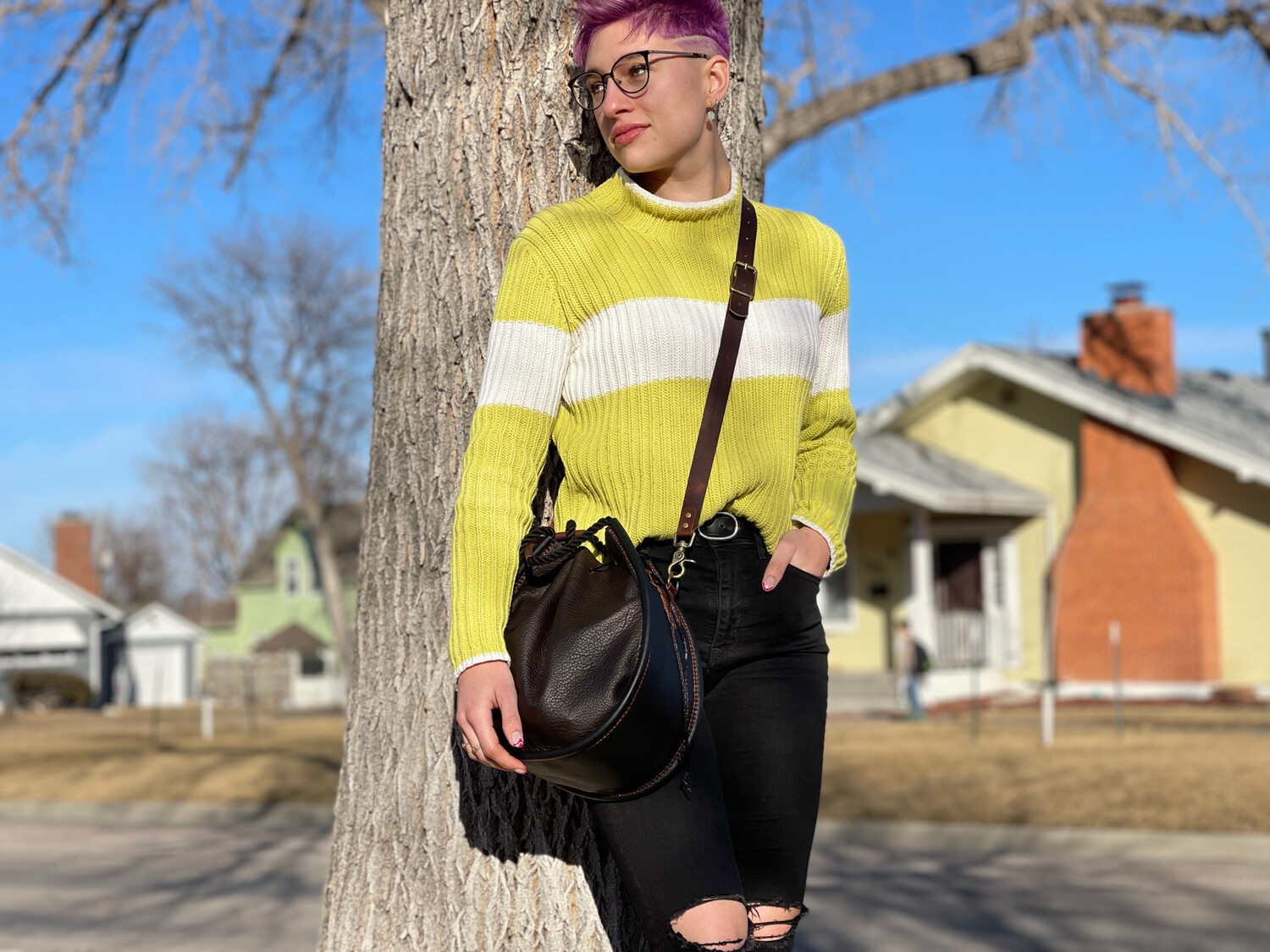 Cynch Leather Shoulder Bag