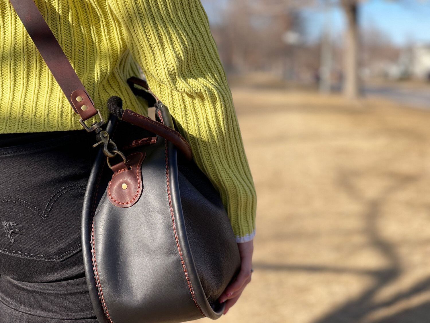Cynch Leather Shoulder Bag