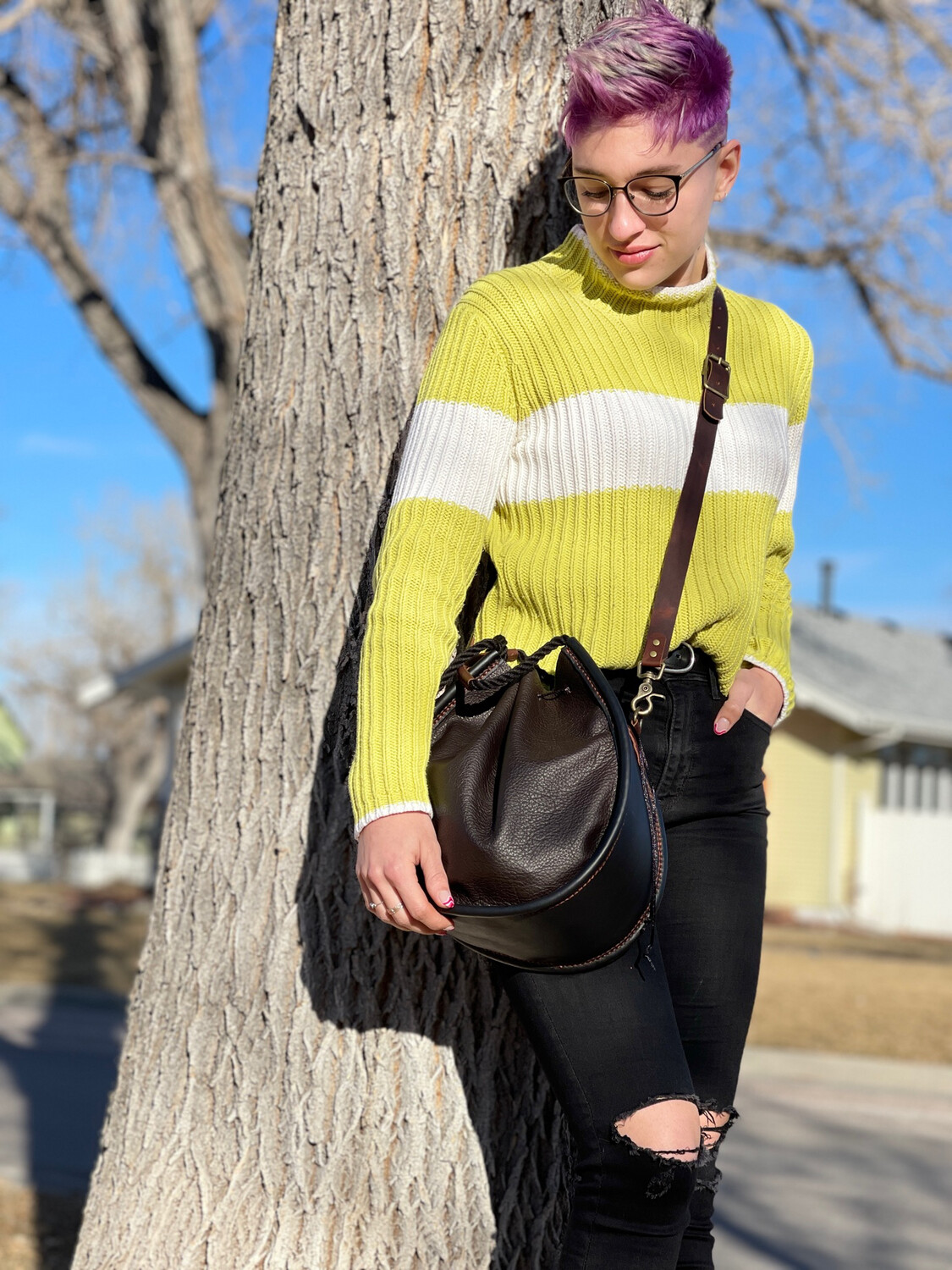 Cynch Leather Shoulder Bag