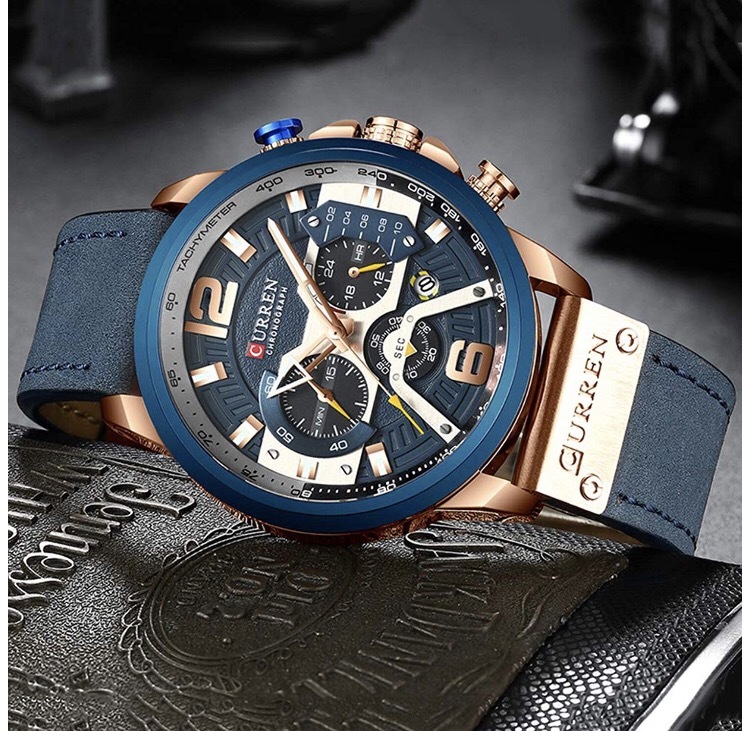 Curren Reloj De Pulsera Analógico De Cuarzo Para Hombre Correa De Piel