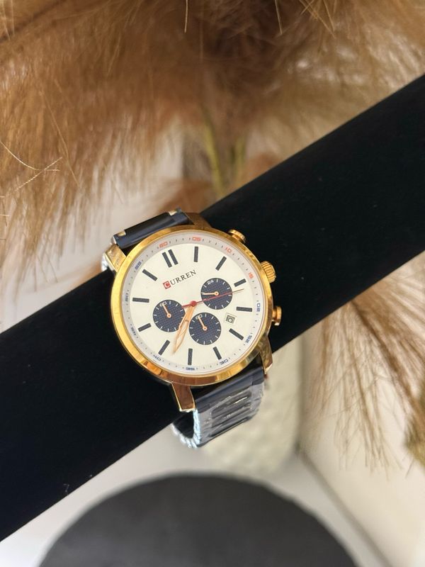 Curren Blue Black 3 Pinned Watch