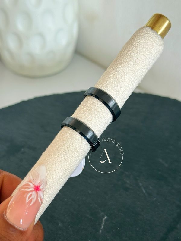 All Black Medium Ring Band