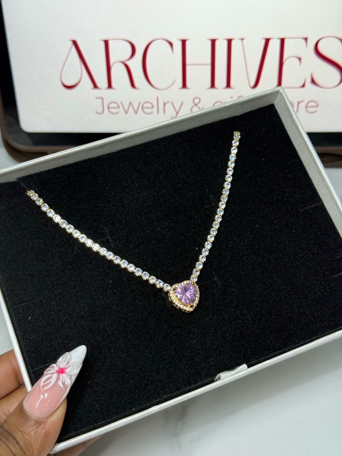 Cilla Pink Crystal Necklace