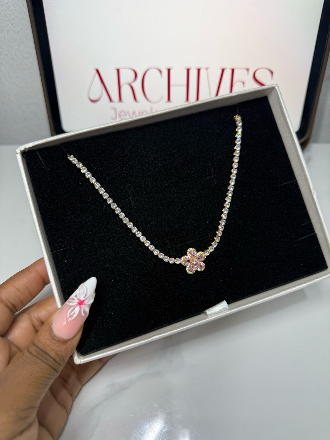 Cilla Pink Crystal Necklace